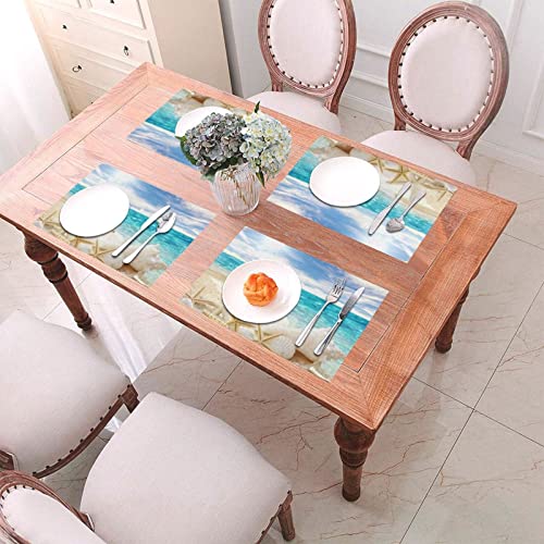 Set de table plage océan 30x45 cm lavable et résistant à la chaleur x4 - 7