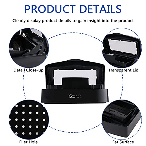 Gusnilo Nail Tools Plastic Storage Box,Professional Plastic Tray, Removable Tray,Clean nails,Hair,Salon and Spa Equipment (black) - Image 3