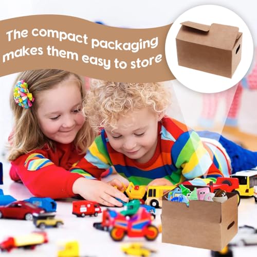 AUEFUDQ Set mit 6 Miniatur Umzugskartons für Basteln und Dekoration, 8x4,3x5cm, Ideal für Wichtelszenen und Puppenhäuser