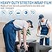 Plastic Wrap Stretch Film Roll, 1000ft 60 Gauge 500% Industrial Strength 15 inch Wide Clear Shrink Wrap Roll with Handles for Pallet Wrapping Shipping Moving (4 Roll)
