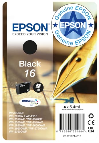 Epson 16 DURABrite Ultra Ink, Cartuccia D Inchiostro Categoria Predefinita, Nero, Standard