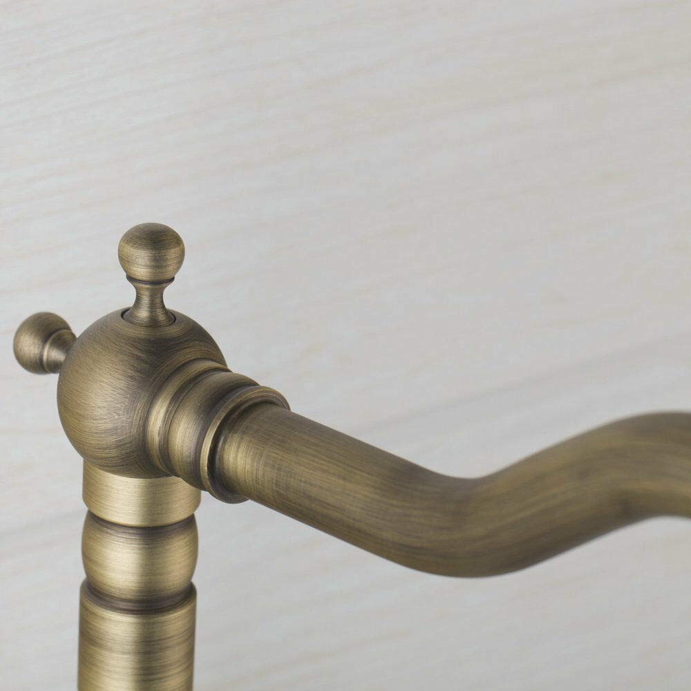 HomeLava Antik Küchenarmatur Wandmontage Dual Griff Mischbatterie Armatur Europäische Retro Wasserhahn