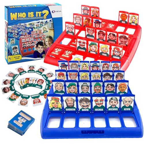 R REVA Who is It? - Classic Family Guessing Board Game for Kids & Adults, Fun Puzzle Game for Travel, Parties & Game Night