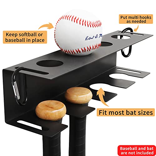 Miuono Baseball Bat Wall Mount, Baseball Holder And Bat Rack Mount On Wall For Display, Fence Dugout Organizer Heavy Duty Steel For Long Time Usage #TOP3