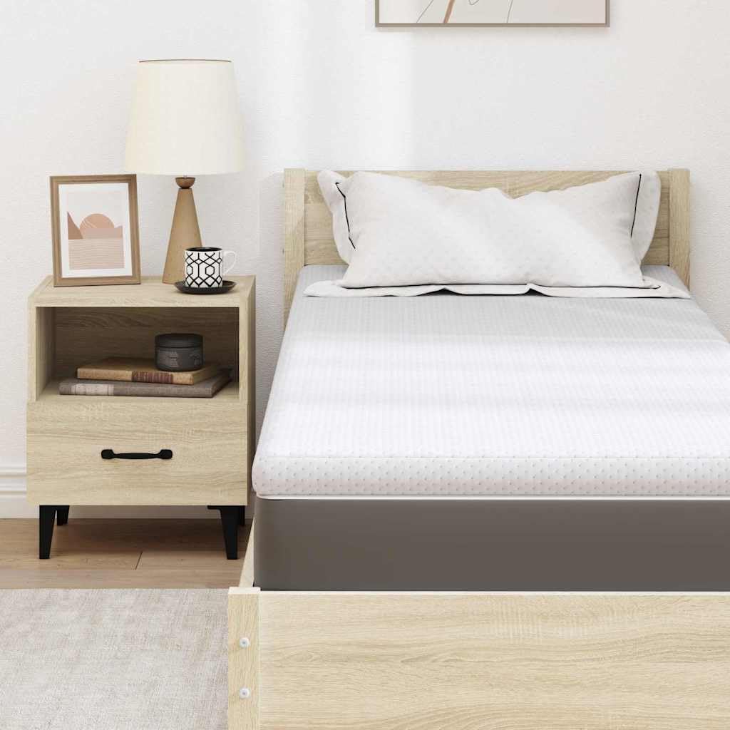 Nakładka na materac, biała, 80 x 200 cm, tkanina żakardowa, rdzeń z pianki PU, materac wierzchni jako ochraniacz na materac, do sypialni, pokoju gościnnego, większy komfort