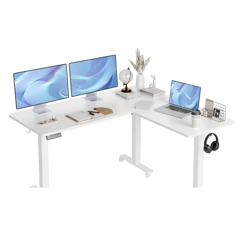 Amazon.com: Claiks L Shaped Standing Desk Adjustable Height, Dual