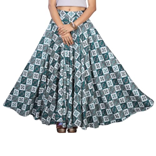 Image of JYESHTA Women's American Crepe Flared A Line Stitched Long Skirt with 12 Mtr Flare 40 in Height | Skirts for Women Long Length | Long Skirts for Girls