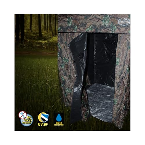 King Canopy 2 in 1 Hunting Blind & Intant Pop Up Tent 5-Feet by 5-Feet, 1-Inch Aluminium Frame, Guy Ropes and Stakes,Camoflauge, HB5X5 - Thumbnail 2