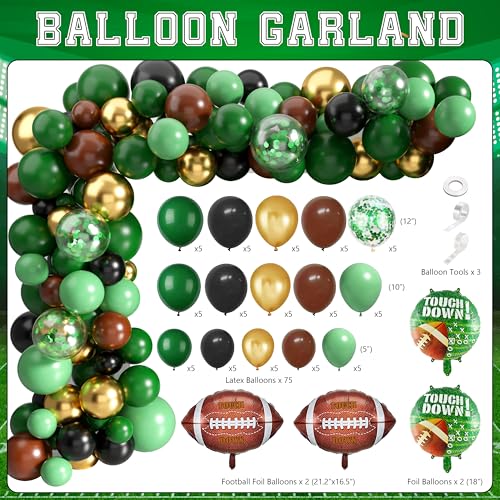 Football Birthday Party Decorations Superbowl Football Party Decoration Supplies Include Balloon Arch Kit Birthday Banner Backdrop Touchdown Tablecloth for Football Game Day Tailgate Party - Image 5