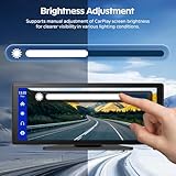 CGSGDK 8.88" Wireless Portable Car Play Screen for Apple CarPlay & Android Auto, 4K Dash Cam, 1080p Backup Camera, Loop Recording, Mirror Link, Voice Control, GPS Navigation, Bluetooth, FM/AUX - Image 6