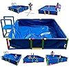 Plastic Kiddie Pool for Kids Ages 8-12 - Buildable Backyard Above Ground Pool for Ball & Sand Pit with Tubes, Connectors, Panels & Sleeve - Toddler Swimming Pools for Outside Play by Funphix