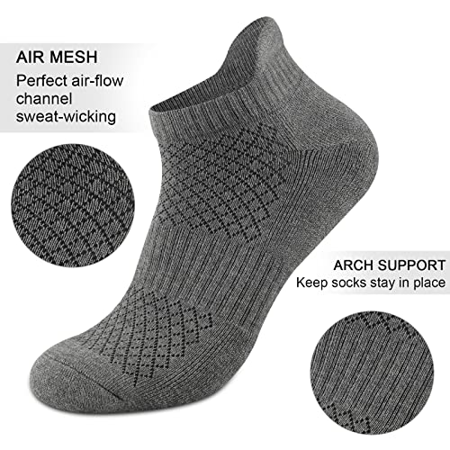 Cooplus Mens Cotton Socks Ankle Athletic Cushion Running Socks For Men Moisture Wicking Breathable 6 Pairs #TOP1