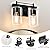 2-Light Vanity Lights for Bathroom: Black Modern Vanity Lights with Clear Glass Shade, Modern Bathroom Wall Lamp for Mirror