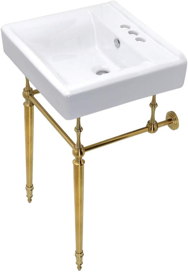Kingston Brass KVPB2018W47 Edwardian Console Sink, Brushed Brass 20 x 18 x 33.56