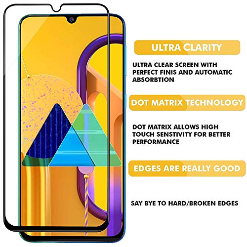 Image of CEDO Tempered Glass for Samung Galaxy M21 / M30s / M30 / A30s / M21 (2021) Edition | Screen Protector Full HD Quality Tempered Glass Anti-Scratch Edge to Edge Coverage with Installation Kit (Black)