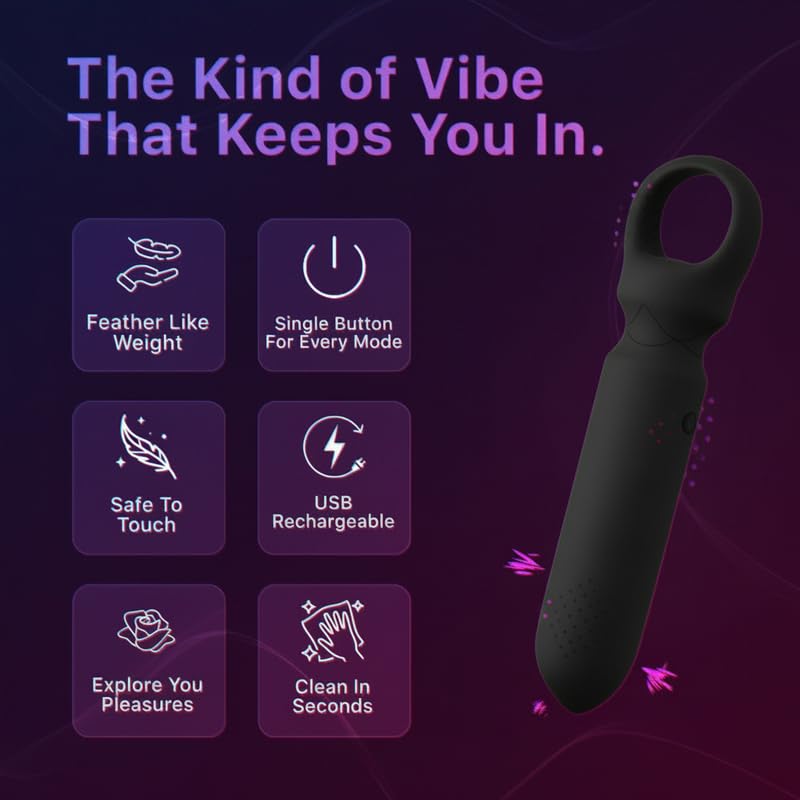 Image of ZYLLION sassy Finger Design Personal Massager for Body Relaxation|Multiple Modes|Quiet & Portable Handheld Massager|Rechargeable Massager for Neck Back| Shoulders & Muscle Relief - Black