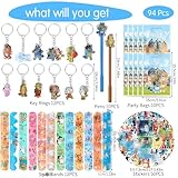 Blue Party Bag Fillers, Kids Party Bags Favours, Birthday Gift Party Bags, Blue Theme Dog Birthday Party Supplies, Party Goodie Bags Slap Bands Stickers Keyrings Pen for Boy Girl Kid Birthday Supplies - Image 2