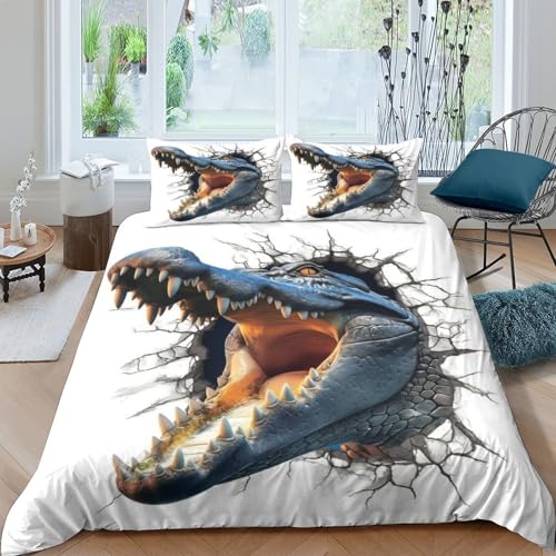 Housse de couette crocodile imprimée 3D en microfibre - 2
