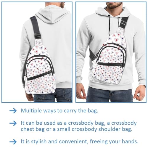 Bandolera triangular impermeable para hombre con diseño geométrico y correa de hombro ajustable 2