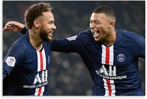 Puzzle 500 Teile Erwachsene und Kinder Kylian Mbappe, französischer Fußballspieler Neymar Holz Puzzles Stress Freisetzung Spiel 500 Piece 20.4x15inch(52x38cm) Kein Rahmen Cover