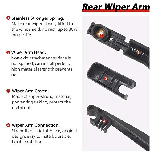 For Dodge Journey Vehicles, Rear Windshield Back Wiper Arm Blade Set - OTUAYAUTO Factory OEM Replacement 68040371AA
