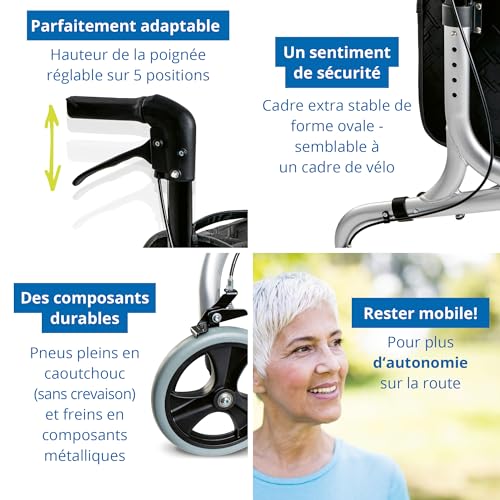 Rollator 3 roues léger Weinberger déambulateur pliable - 2