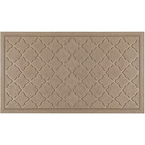 Hiyard Durable Front Door Mat, Absorbent Muddy Dirt Resist Welcome Door Mats Outdoor Indoor, Non-Slip Natural Rubber Backing Low Profile Doormat For Entryway, Patio, 30×17, Beige #TOP19