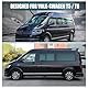 Vollgarage für VW T5 T6, 300D wasserdichte große Autoabdeckung mit Baumwolle, mit seitlichem Tür-Reißverschluss, reflektierender Streifen, winddichte Bänder für Sonne, Schnee, Regen, Staub (490)