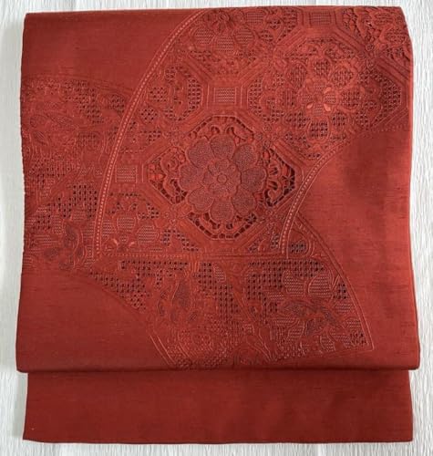 【新品未使用】名古屋帯 高級刺繍 汕頭 スワトウ 相良刺繍 扇面 レンガ色 楽天市場】着物 帯 汕頭刺繍 相良刺繍 銀駒刺繍 九寸名古屋帯
