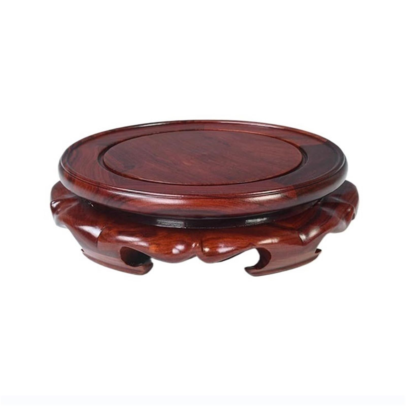 LJHFG63KUYT Pedestal Decor Chinese Style Red Sandalwood Miniature Pedestal, for Vase Stones Teapots Decoration Base Indoor Holder(Large)