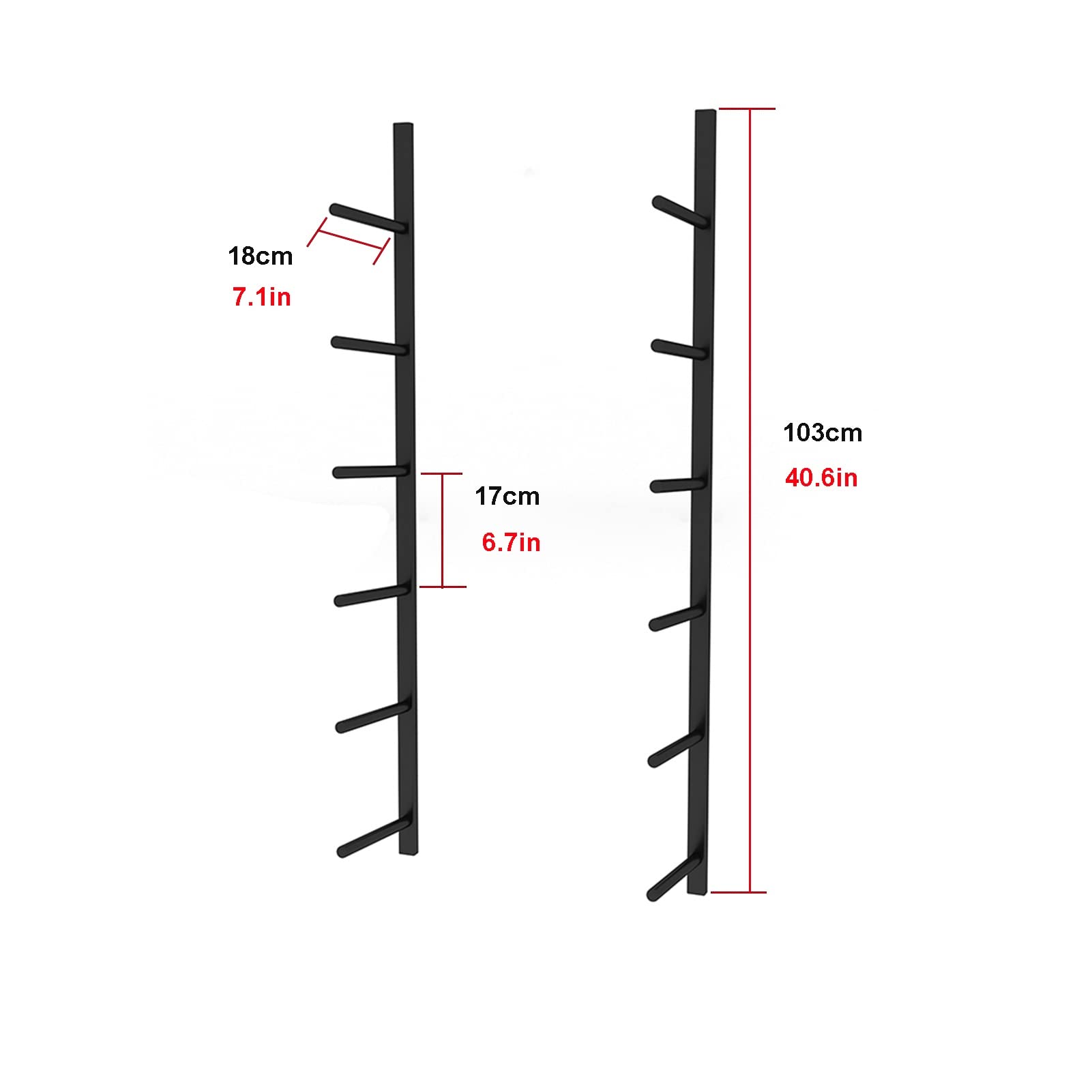 Soporte para esterillas de Yoga, Soporte de Pared de 6 Niveles, Organizador de Rodillos de Espuma y esterillas de Ejercicio de Metal para Gimnasio y hogar, fácil instalación, Elegante soluci