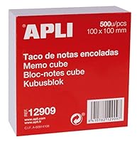 APLI 12909 Haftnotizen, 100 x 100 mm, 500 Blatt, weiß