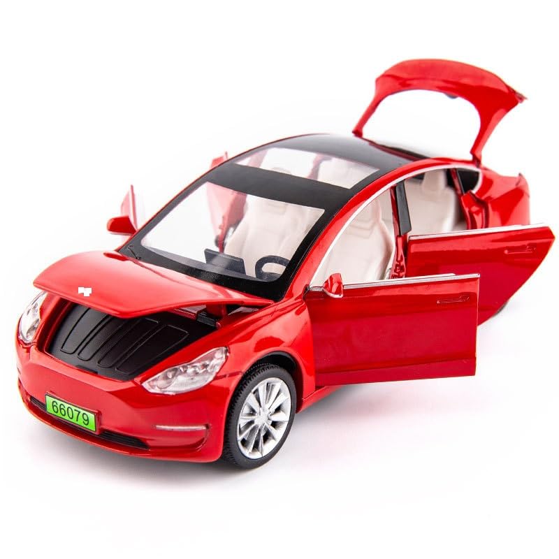 Toy Car 1/32 Model Alloy Diecast Mini Vehicles Toys for Kids Car Model Toy Pull Back with Sound and Light(red)