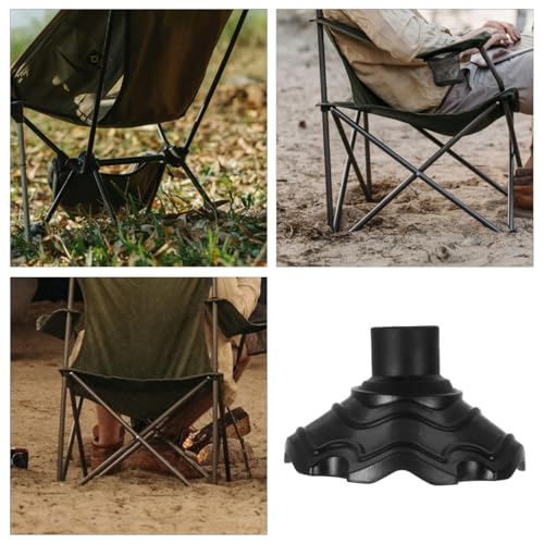 CIYODO 4 StüCk Stuhlbeinkappen FüR Campingstuhl, rutschfeste Schutzkappen FüR Stuhlbeine Rund, Bodenschoner FüR Innen- Und AußEnbereiche, Nylon Material, StabilitäT Auf Verschiedenen UntergrüNden