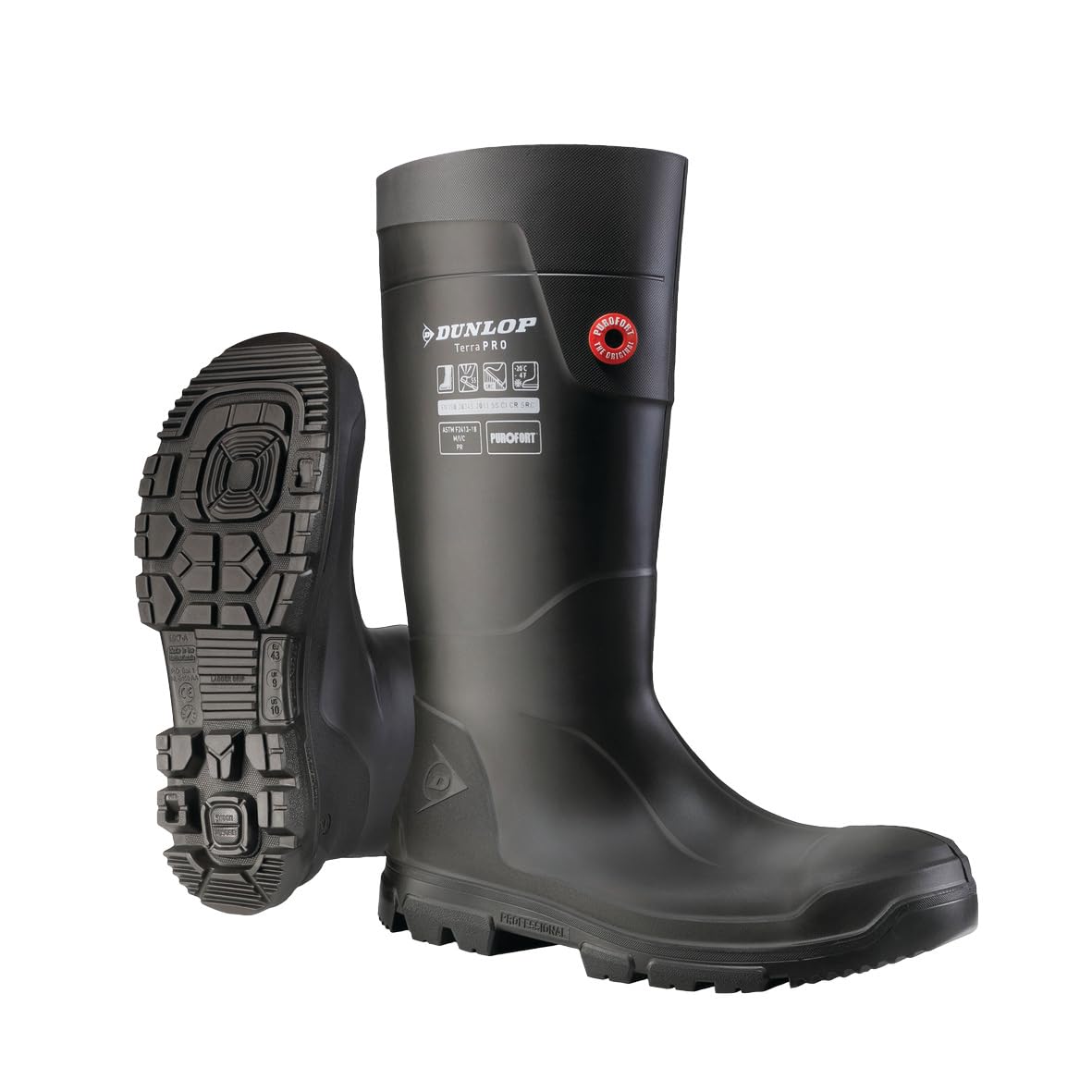 Dunlop Terrapro Full Safety Unisex Wellington Boots | Slip On Shoes  | Black  | UK Size 13