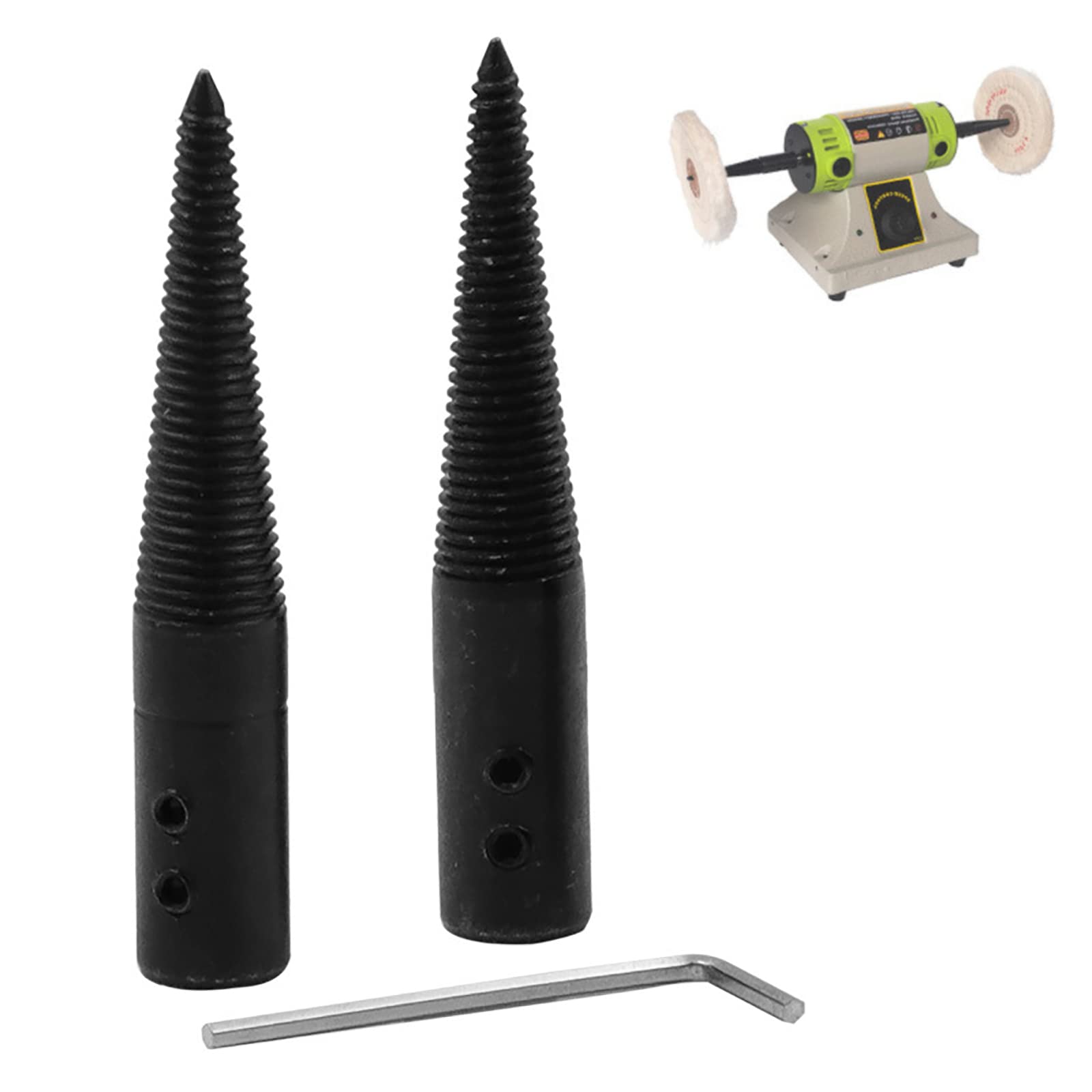 Buy 2Pcs Threaded Tapered Spindle Adapter Bench Polished Taper Spindle