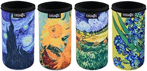 WK IEASON 16oz Can Sleeves Insulators Neoprene Standard Can Covers Coolers Holder Non-Slip Neoprene Can Coolie (16OZ,Green/Orange/Grey/Light Blue