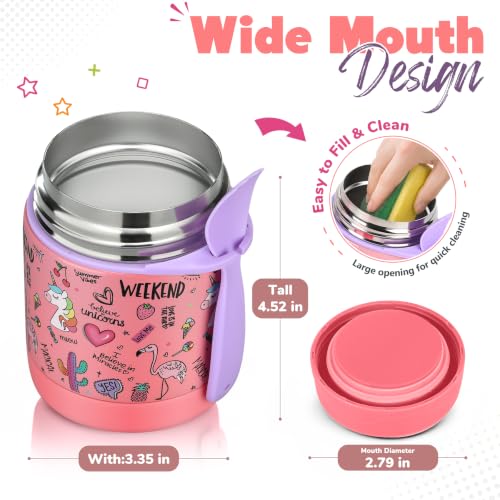 Image of 10oz Soup Thermo for Hot Food Kids,Lunch Thermo Kids Food Jar with Spoon