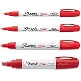 Sharpie Paint Marker Oil Based Red All Sizes Kit with Ex Fine, Fine, Medium & Bold