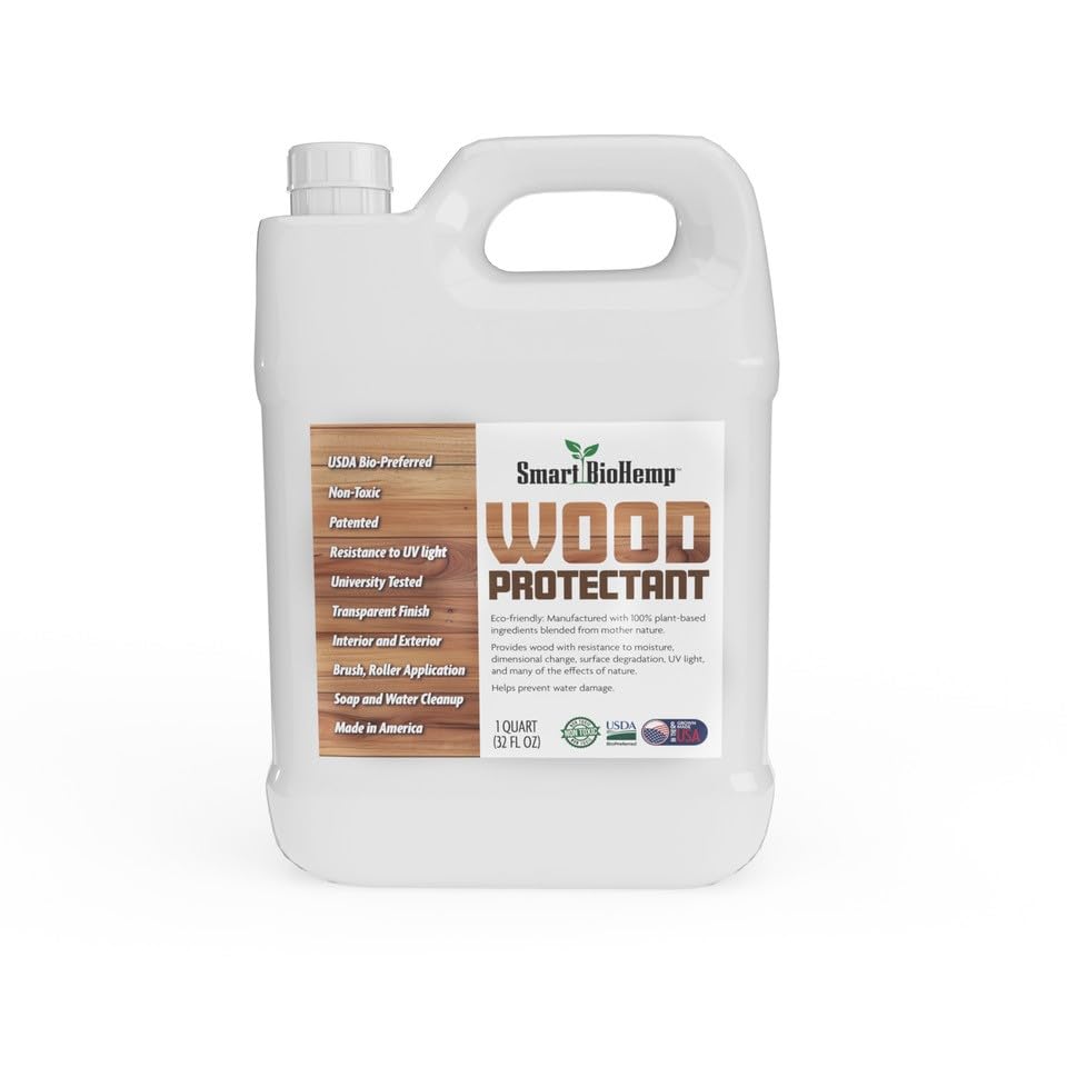 Plant-Powered 1-Quart Protectant, Protects Wood from Water & UV Rays, Penetrating Wood Treatment for Outdoor and Indoor Furniture, Marine, and Decking, 75-100 Sq. Ft of Coverage