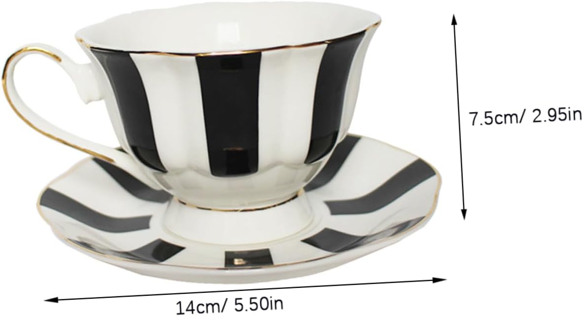 VALICLUD Vintage European Dot Ceramic Coffee Cup and Saucer Set Multipurpose Tea Serving Mug with Matching Dish for Latte Cappuccino Milk and Oatmeal Enjoyment at Home Office