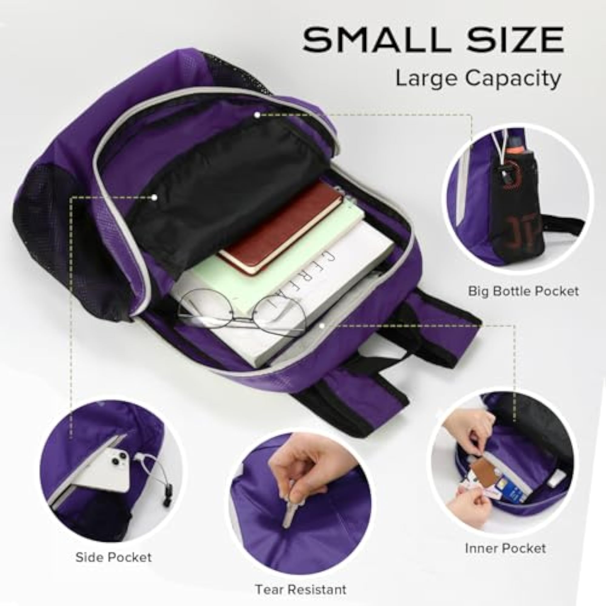 15L Waterproof Hiking Daypack, Lightweight Travel Backpack
