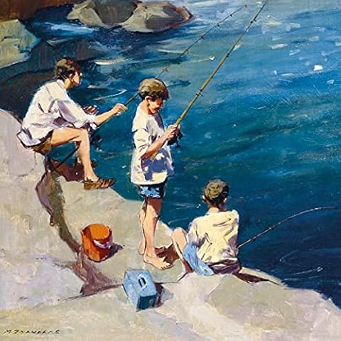Museums & Galleries Artistic Blank Card - Boys Fishing Cover