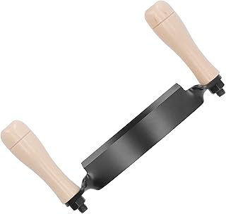 Curved Draw Knife, Firmly Hold 2 Wood Handles Tungsten Steel Durable Curved Draw Knife Woodworking Tool for Bark Removal