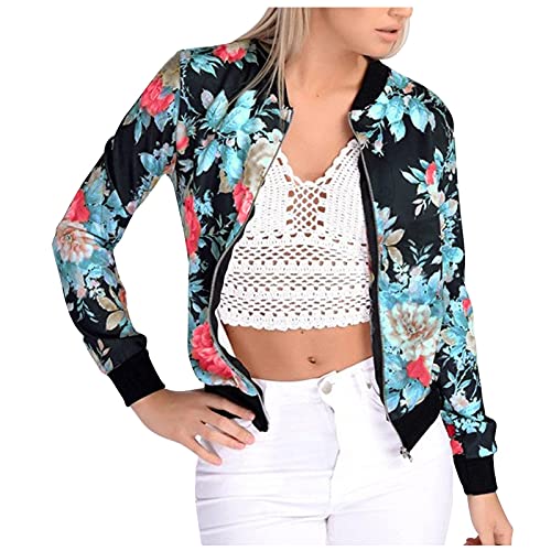 Bomberjacke Damen Kurz Blouson - Leichte Übergangsjacke Pilotenjacke