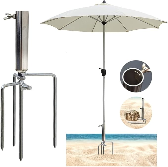 Beach Umbrella Ground Spike, Lawn Spike for Parasol, Parasol Ground