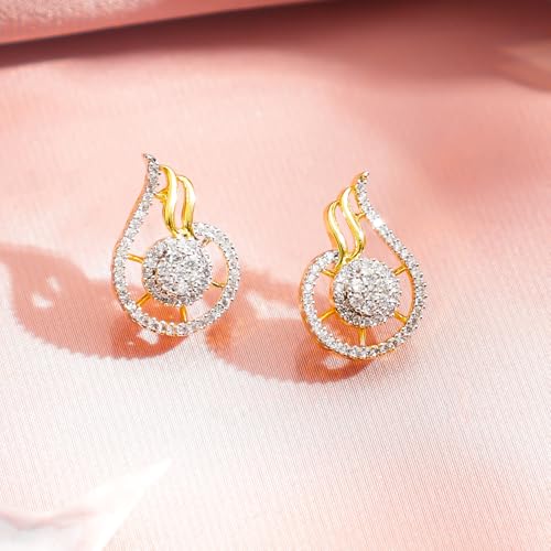 Image of Rubans Pendant Necklace Set American Diamond and Zirconia Gift Jewellery for Women & Girls