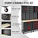 Torin Garage Cabinets Storage System, 6-Pcs Workshop Cabinet Set in Black, Included Steel Cabinets Drawers Rolling Chest and Pegboard, Perfect for Organizing Garage and Tools