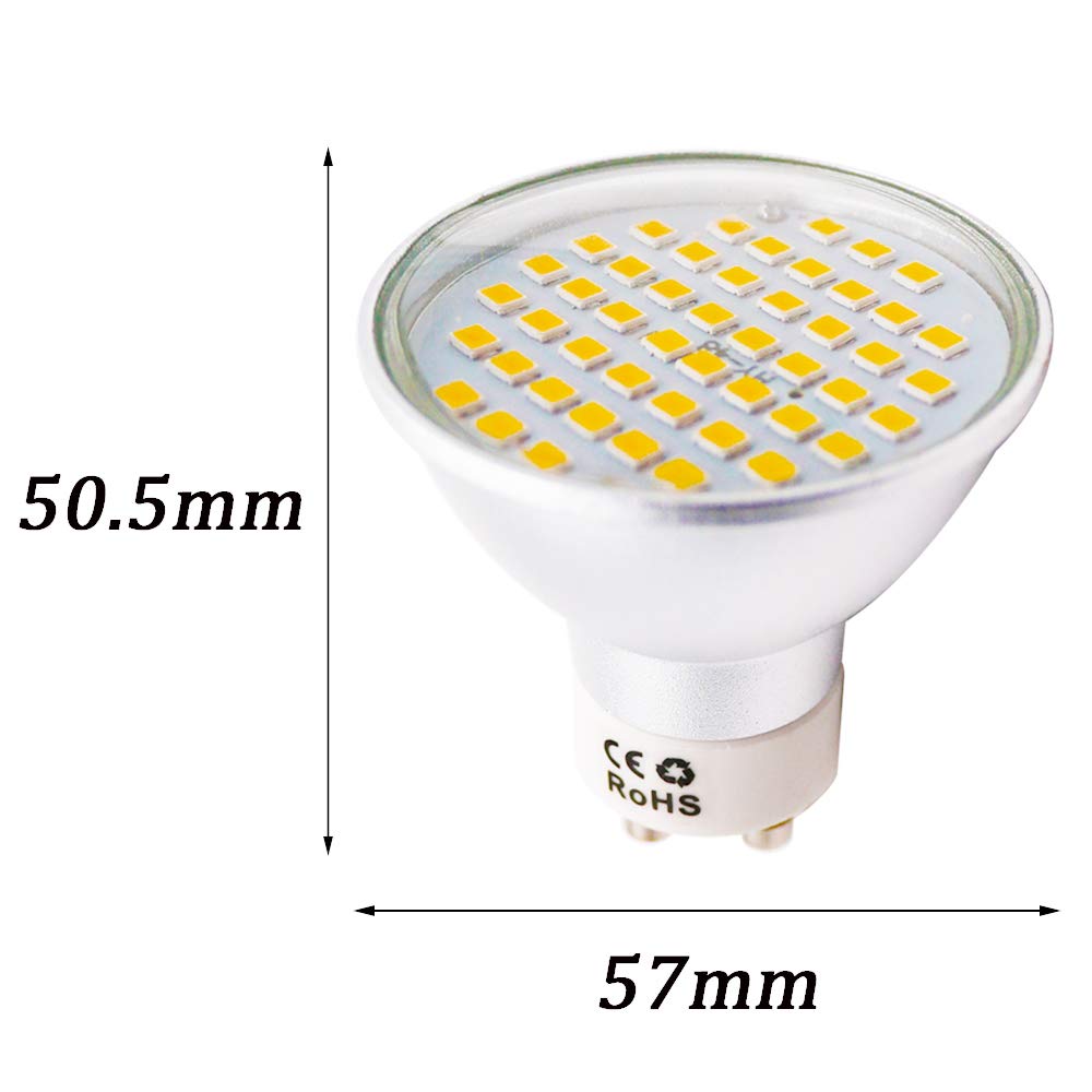 Xindaxin - Bombillas LED (GU10, 4,5 W, no regulable, para bombillas de 40 W, 400-420 lm, luz blanca cálida, 2800-3200 K, 120 °, 20 unidades)