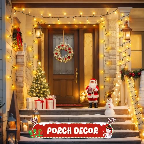 Gcstnn Lichterkette Batterie Außen, 2 Stück Insgesamt 10M 100LED Warmweiß Weihnachten Lichterkette mit Timer IP65 Wasserdicht Lichterketten… – Ansicht 4